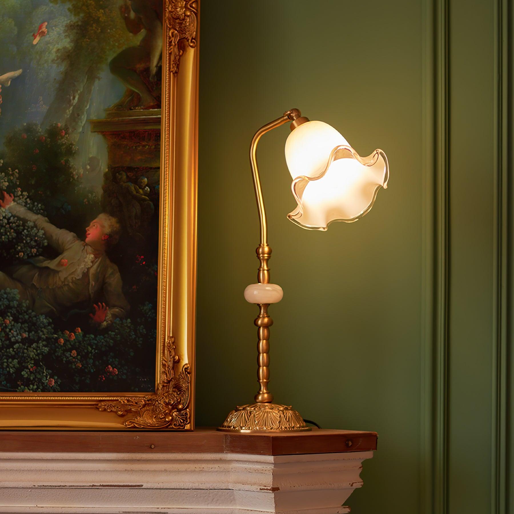 チューリップ真鍮テーブルランプ