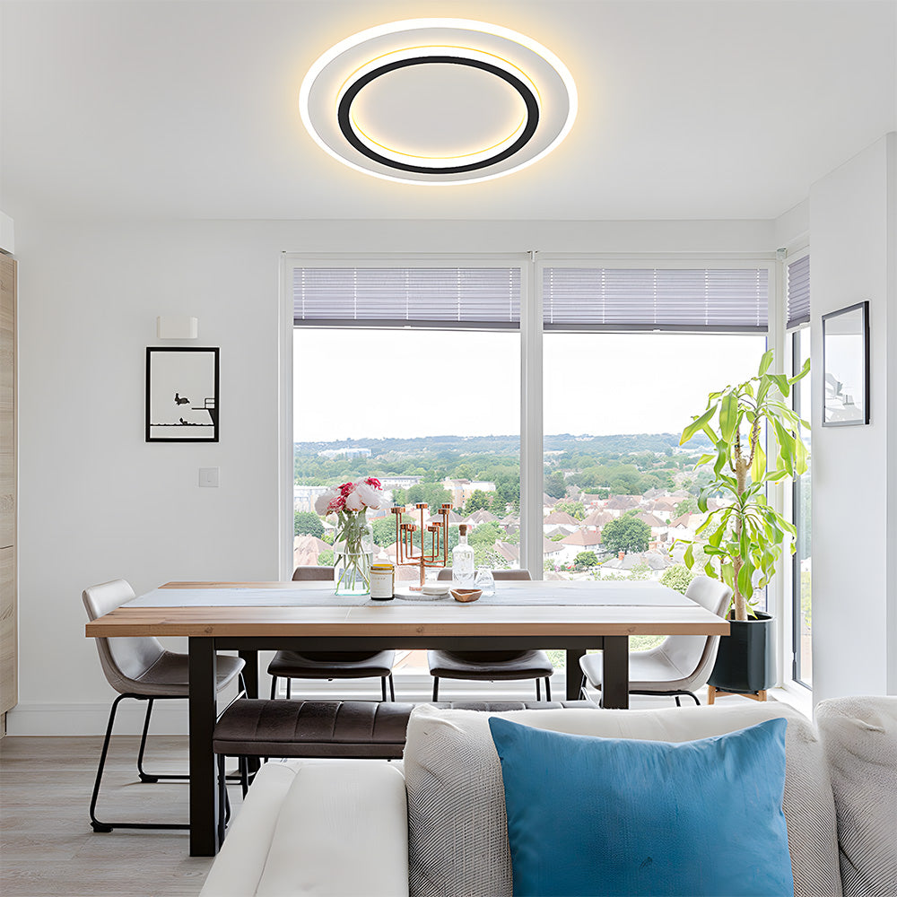 シンプルでクリエイティブなホワイトメタルLED寝室用シーリングライト