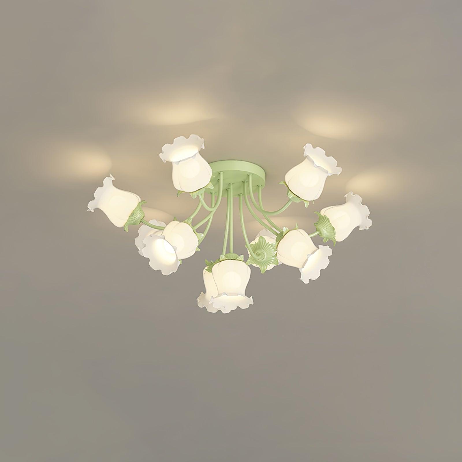 ガーデンフラワーシーリングランプ