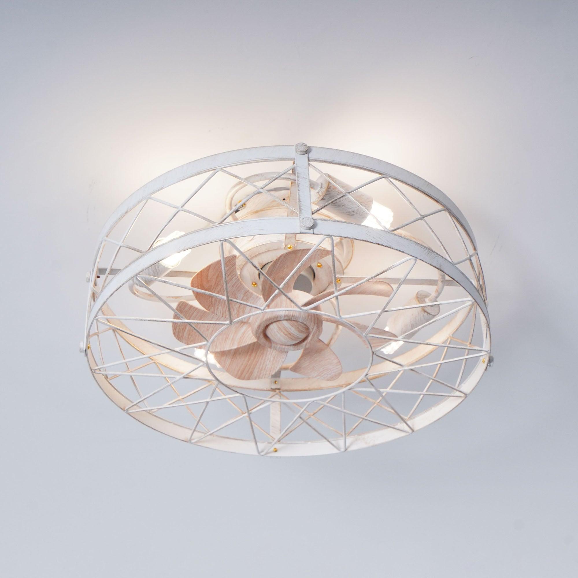 ホワイトとゴールドのメタル、リモートシーリングファンランプ付き