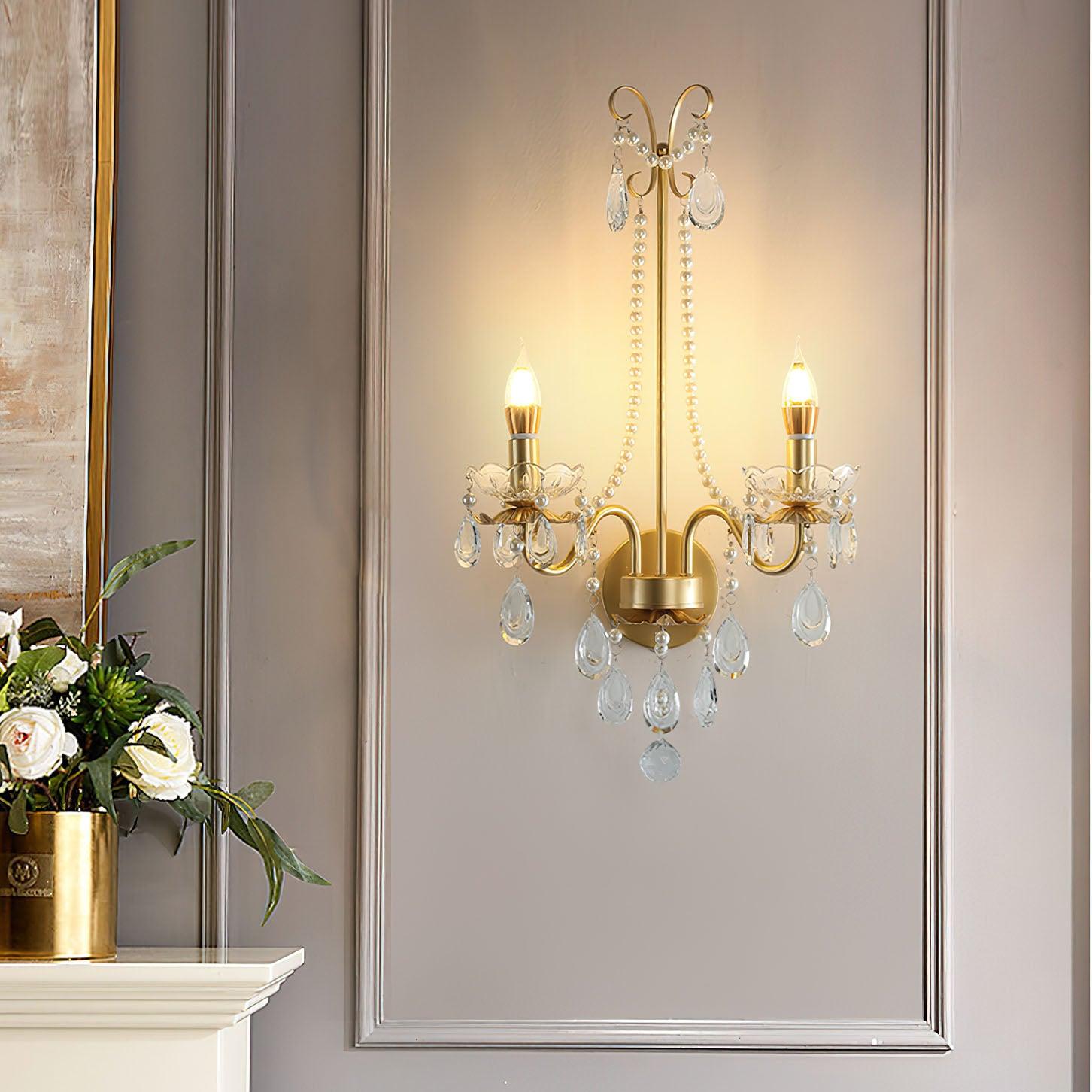 クリスタルパールチェーンウォールランプ