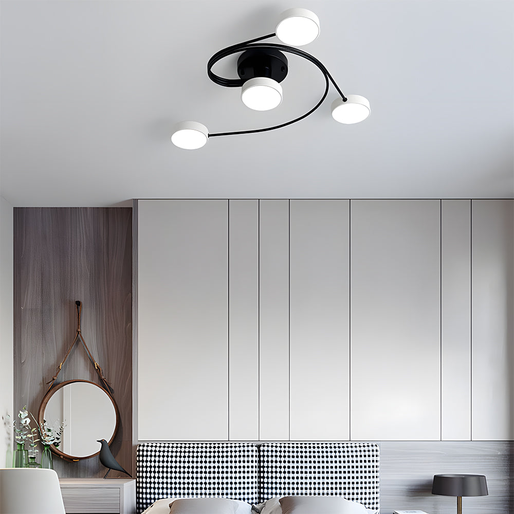 モダンなフラッシュマウントシャンデリア北欧風天井照明器具