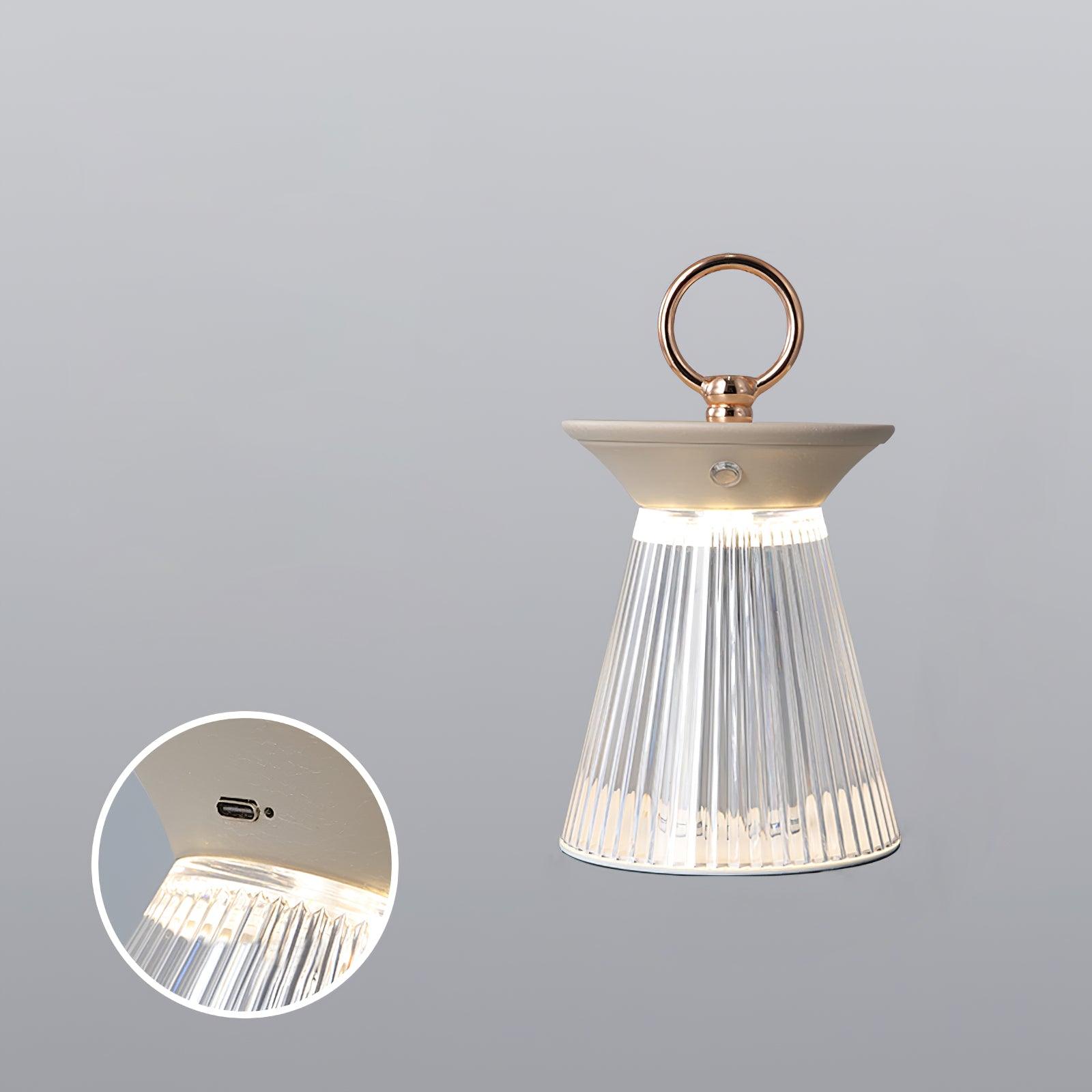 リブ付きアクリル内蔵バッテリーテーブルランプ