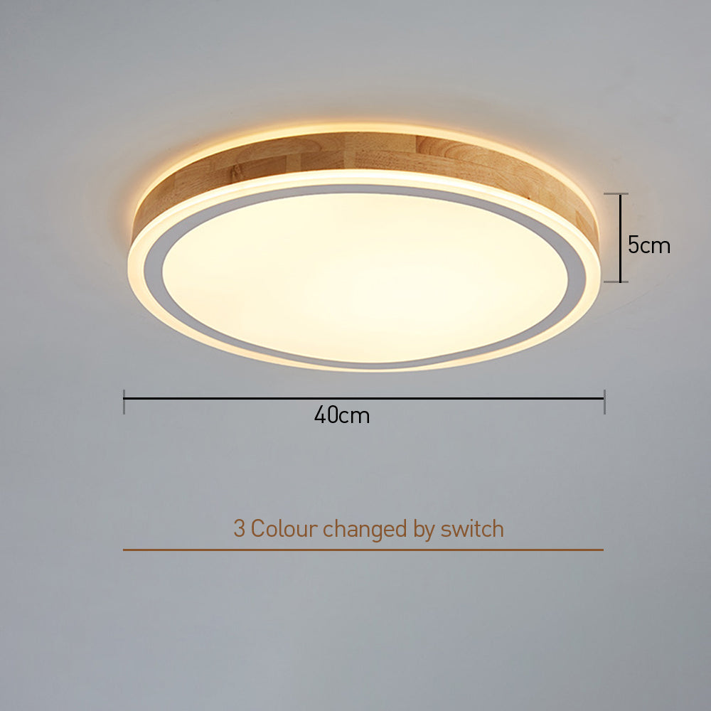 レトロな木製LED寝室用シーリングライト
