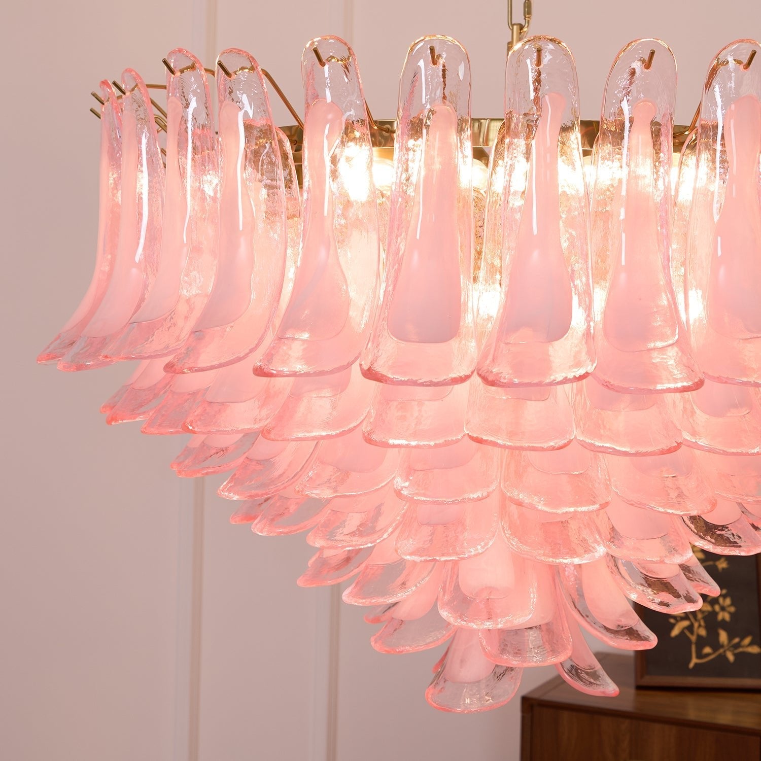 Addis Pink Glass Chandelier