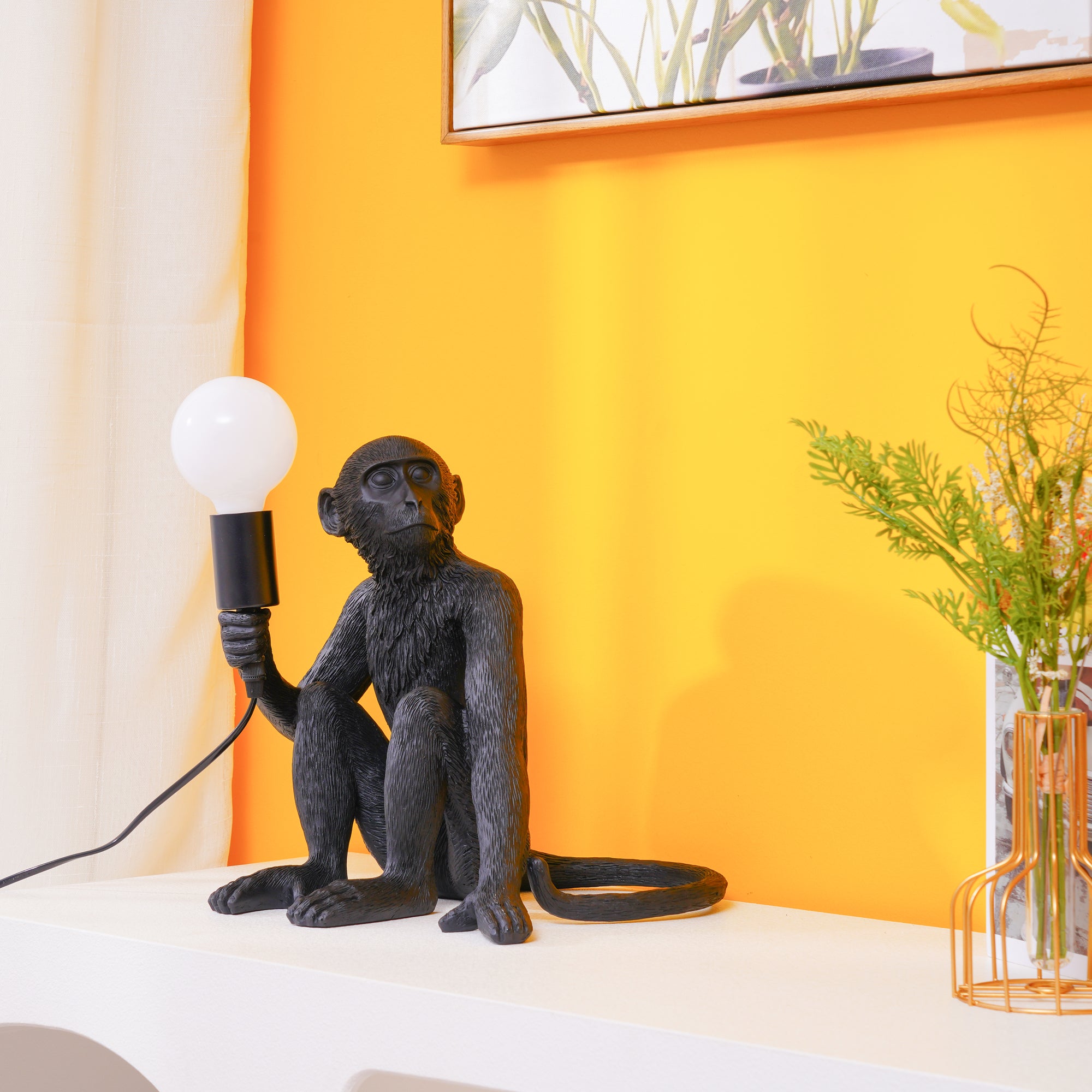 Monkey Resin Table Lamp