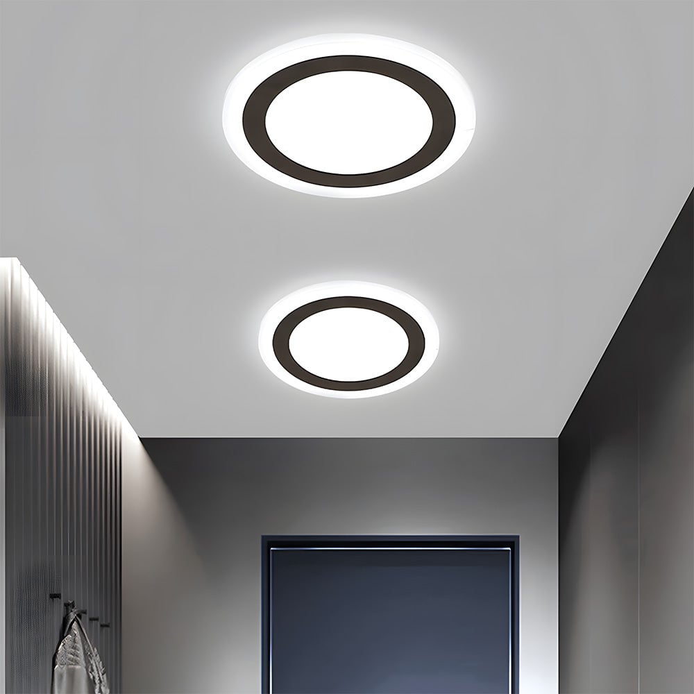 リビングルームに最適なシンプルなデザインのアクリル製フラッシュマウント天井ランプ