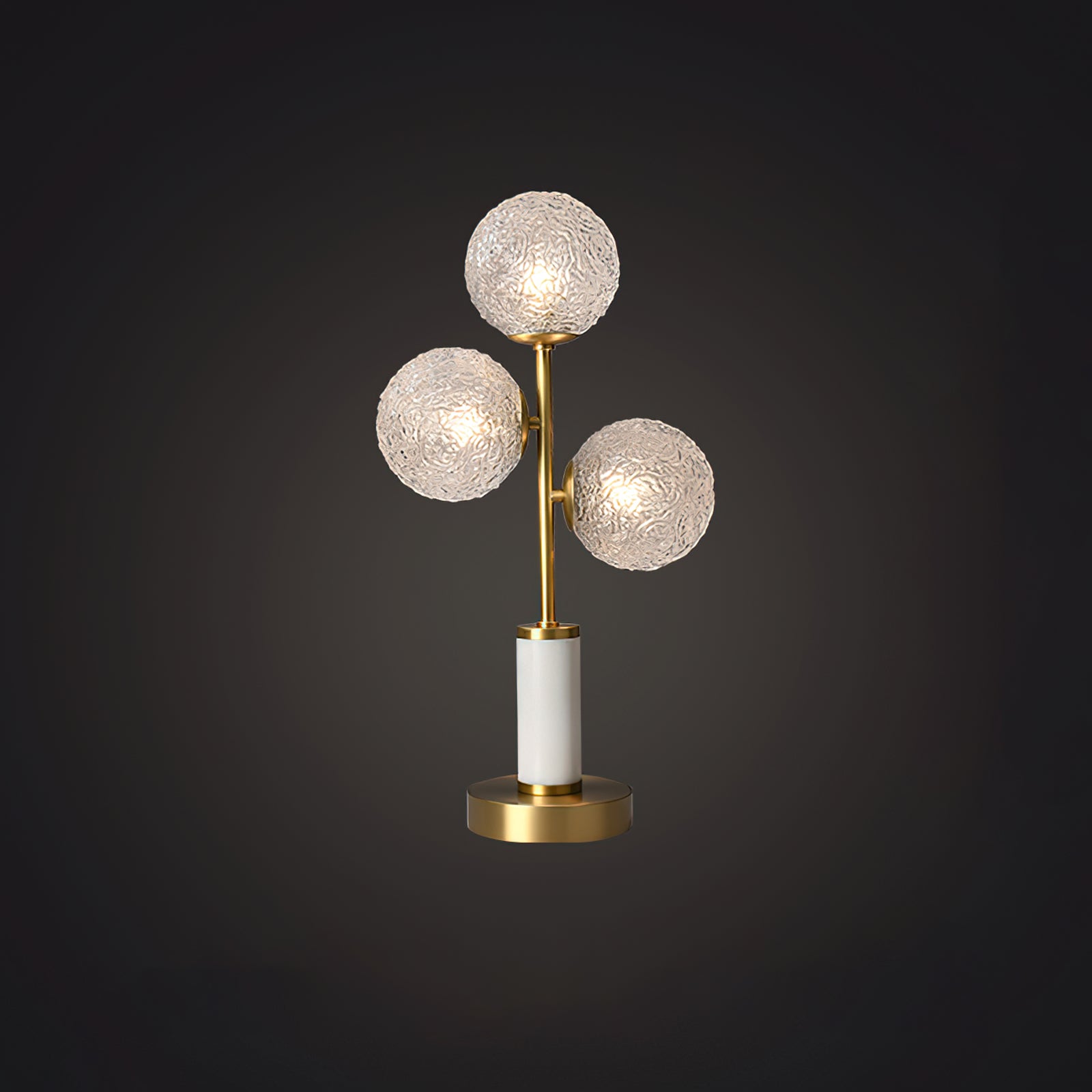 3つのヘッドガラスボールテーブルランプ