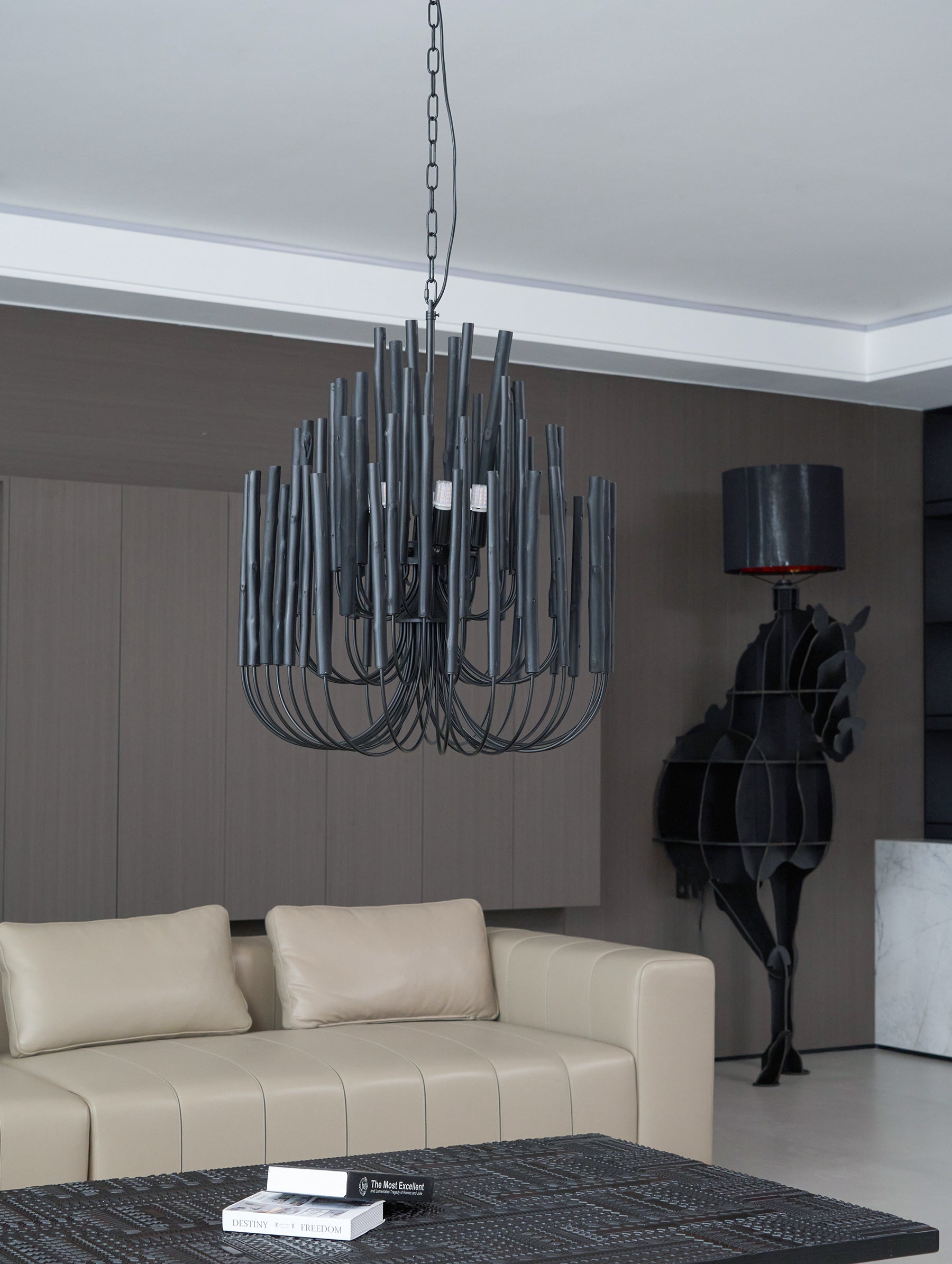 Dense Wooden stick Chandelier