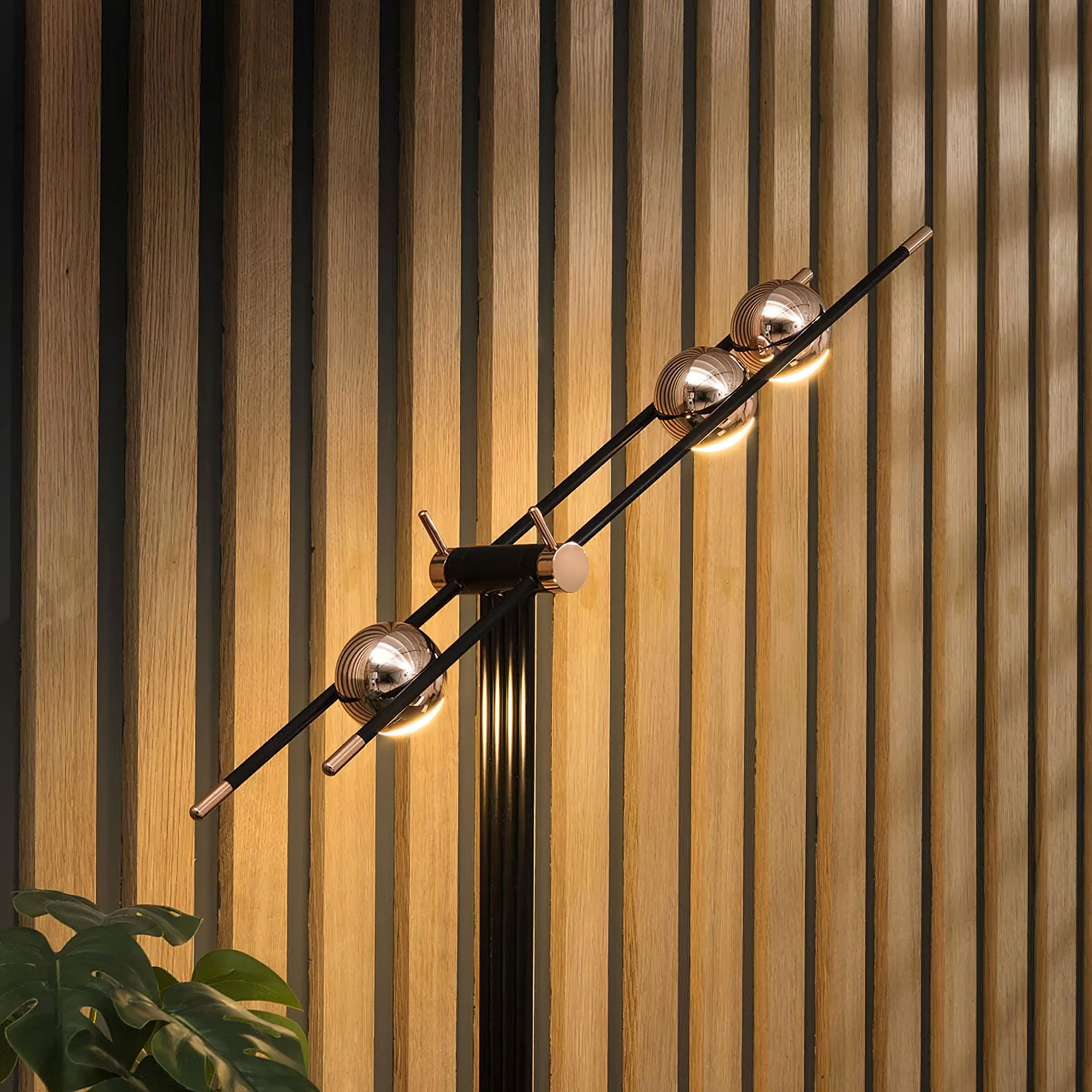 ローズゴールドビーズテーブルランプ