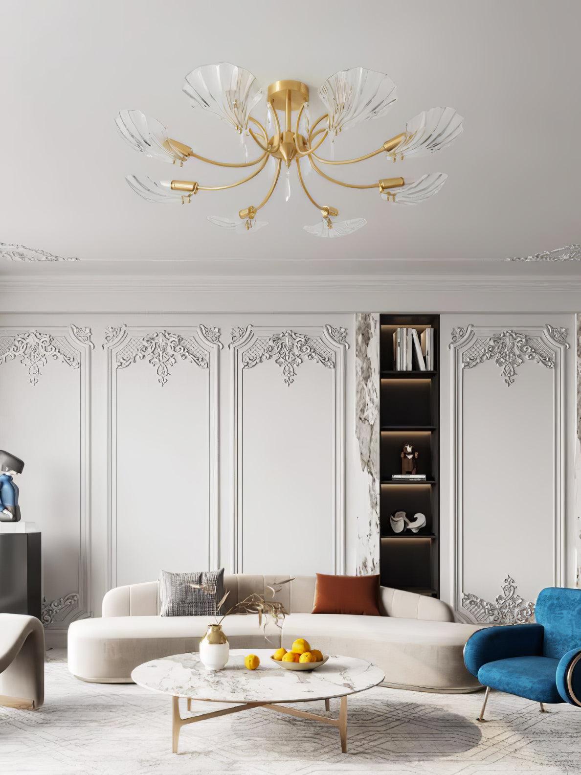 シェル真鍮シーリングランプ