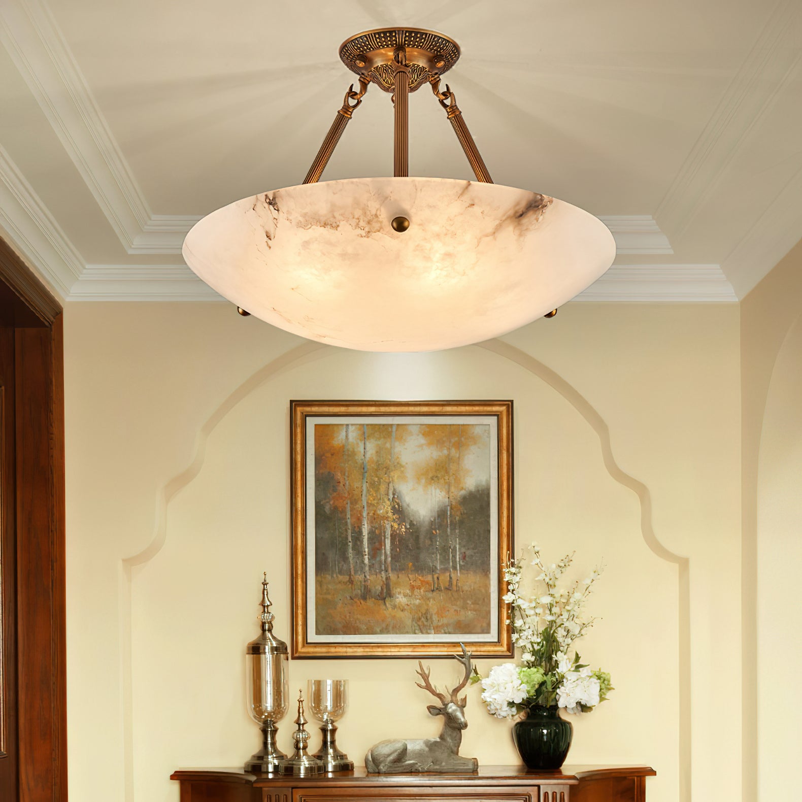 アラバスターボウル天井ランプ