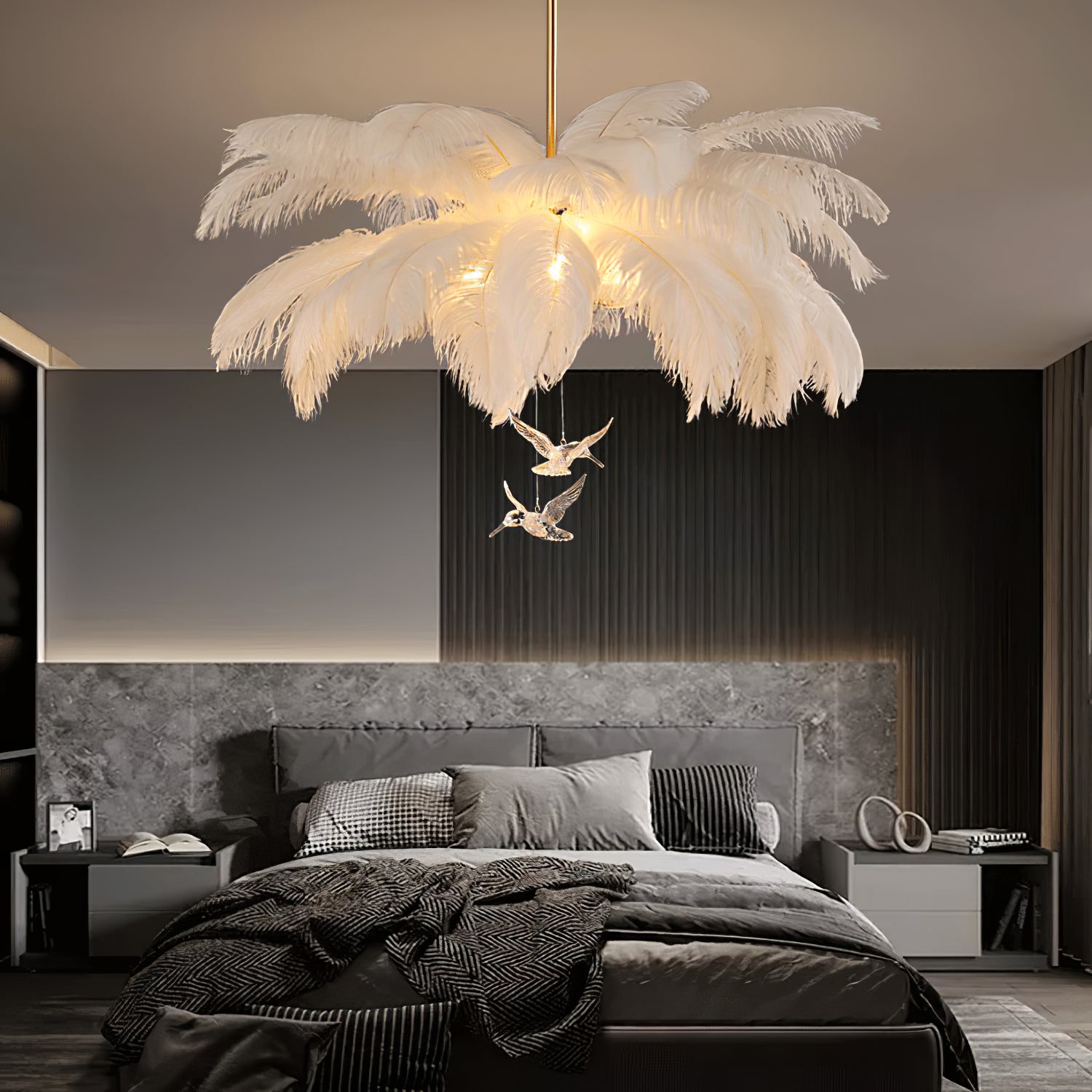 Ostrich Feather Chandelier