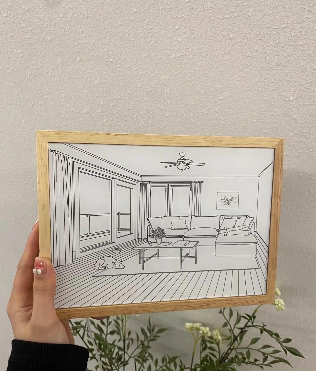 日光浴する犬の壁画アートランプ