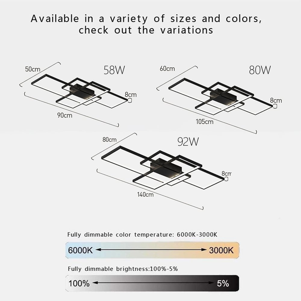 リビングルームに最適な、モダンな幾何学模様のアルミ製LEDシーリングライト