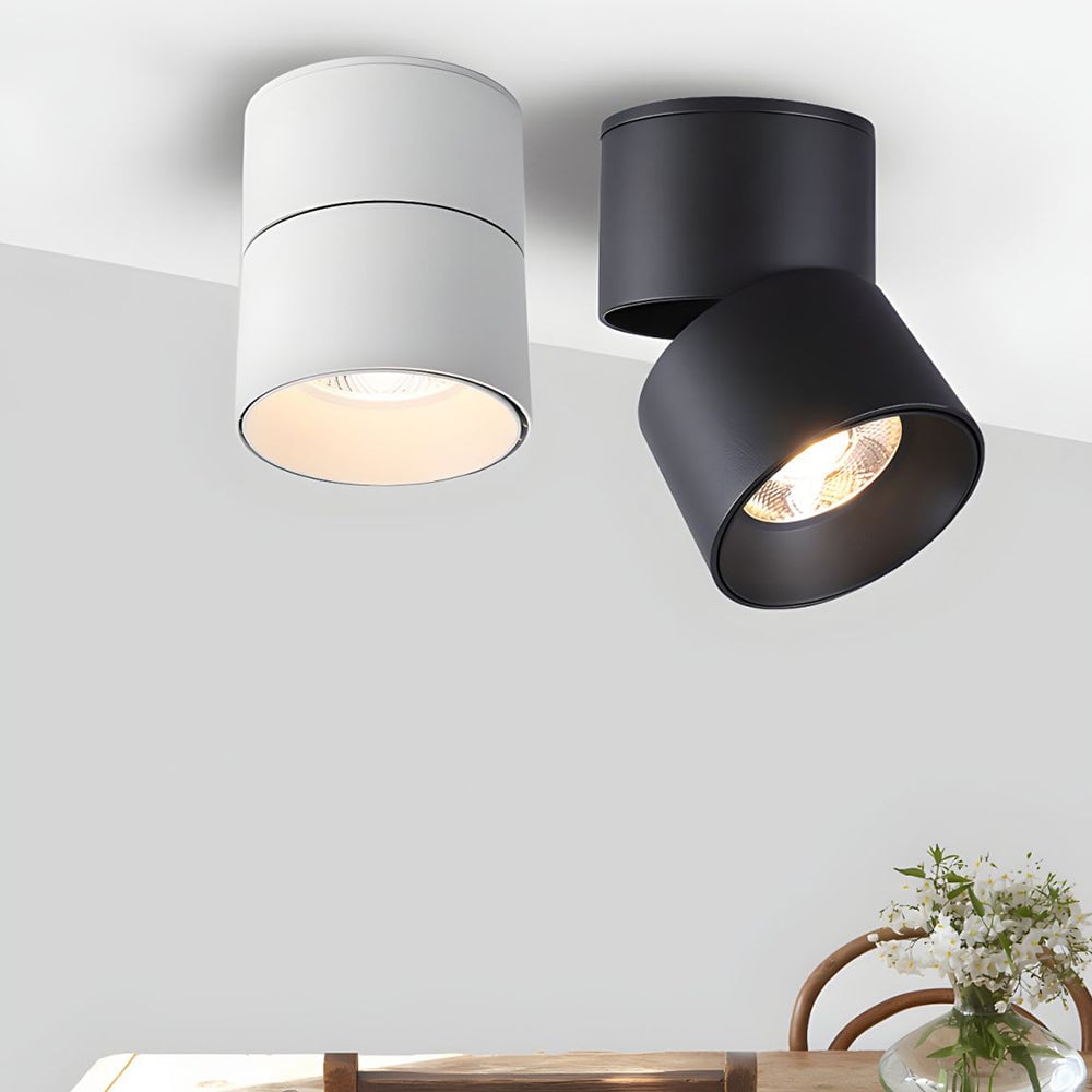 ミニマルな装飾のアルミ製ホワイト＆ブラックLED天井ダウンライト（廊下用）