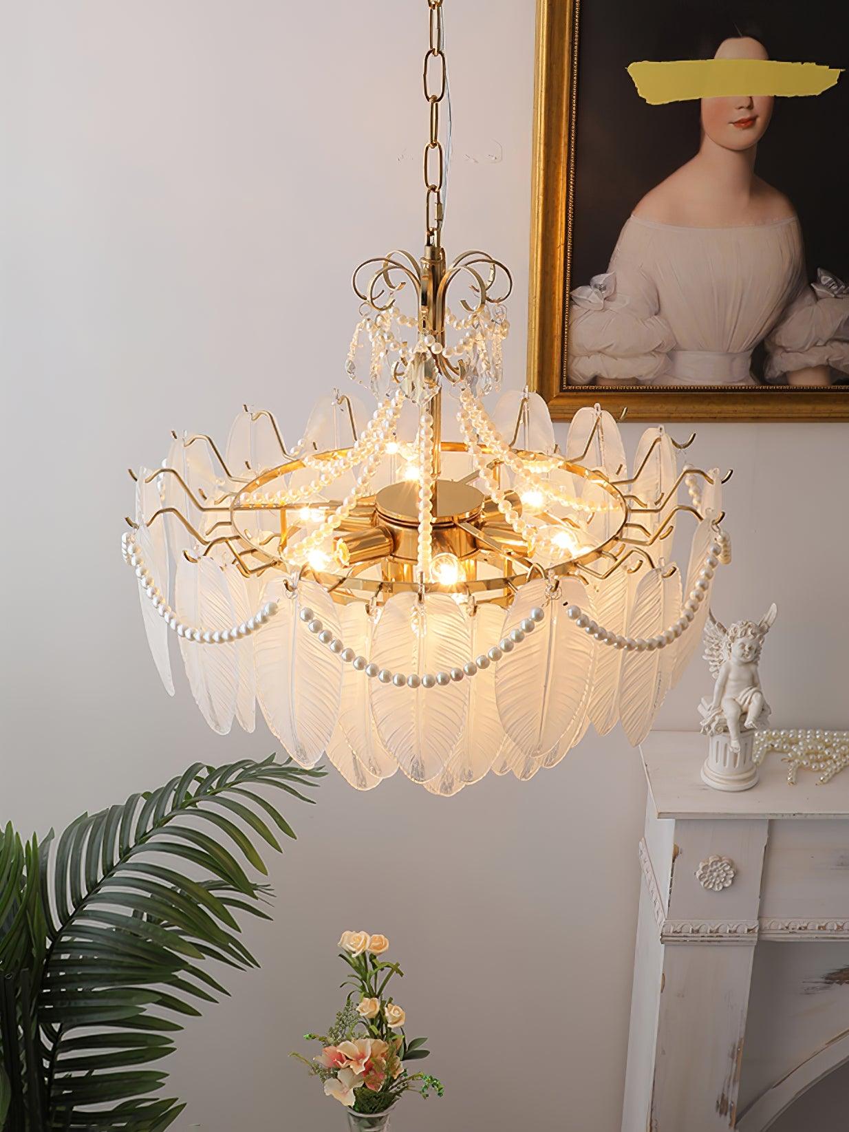 Angel Glass Feather Chandelier