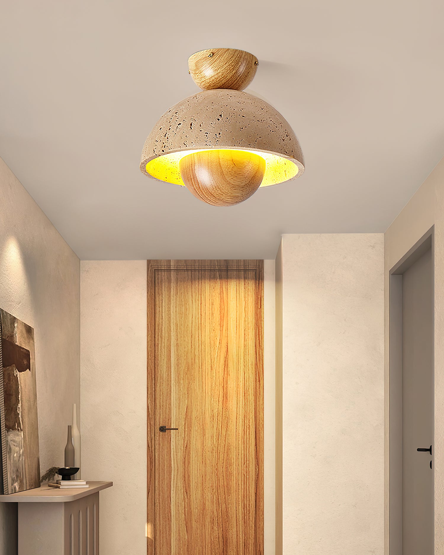 Flowerpot Travertine Ceiling Lamp