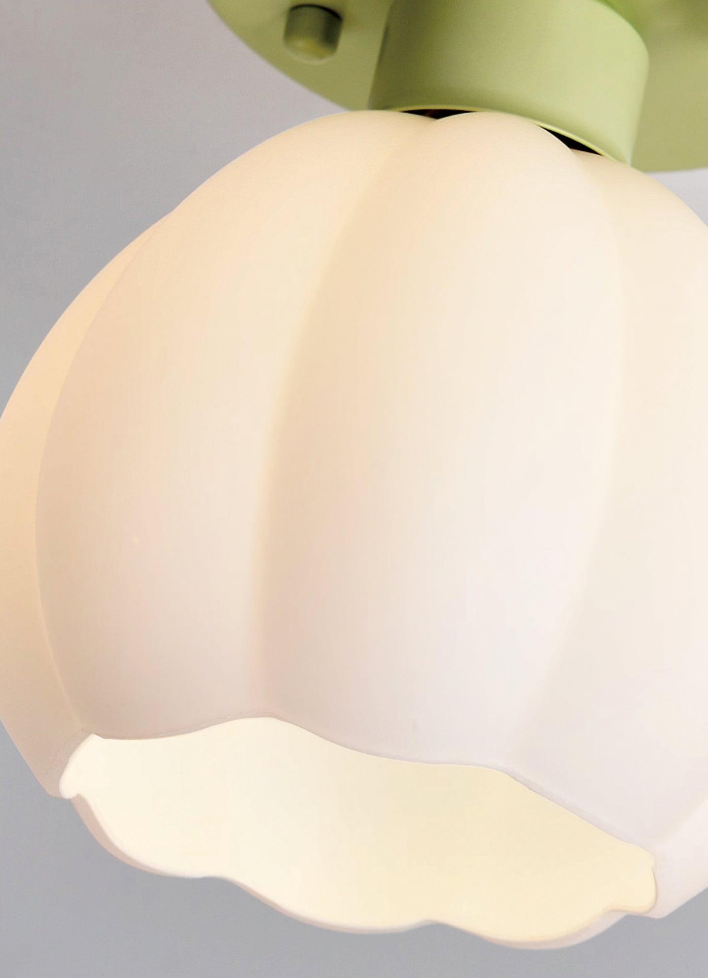 フラワーシェードセミフラッシュマウントライト