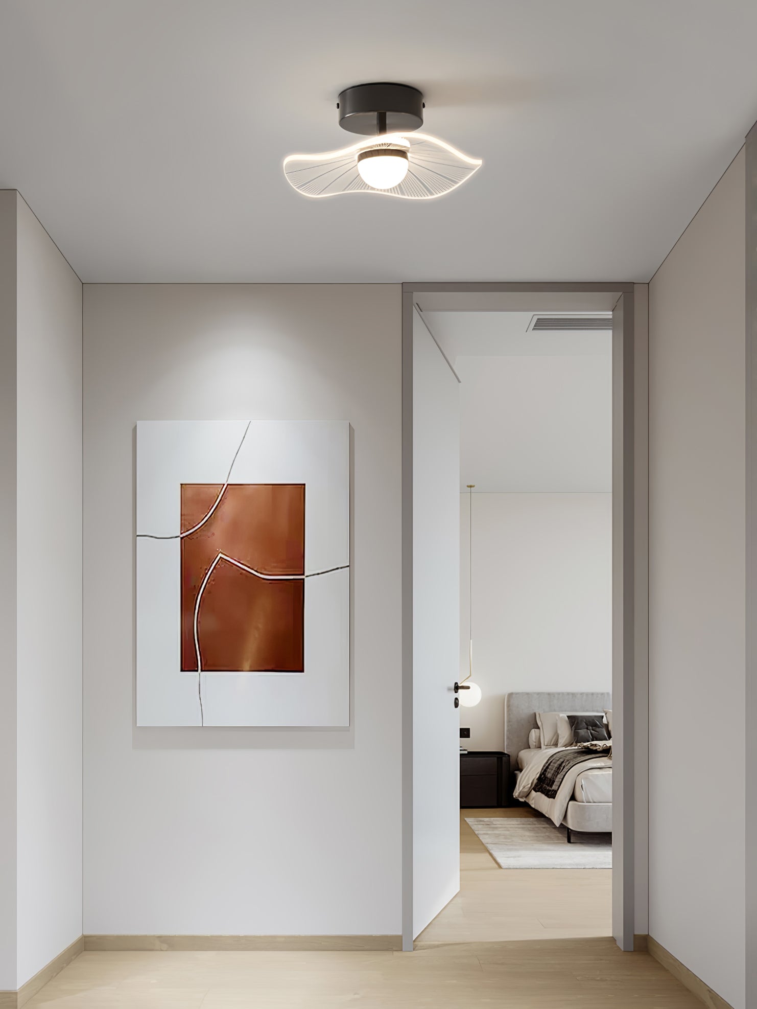 アクリル製蓮の葉の天井照明