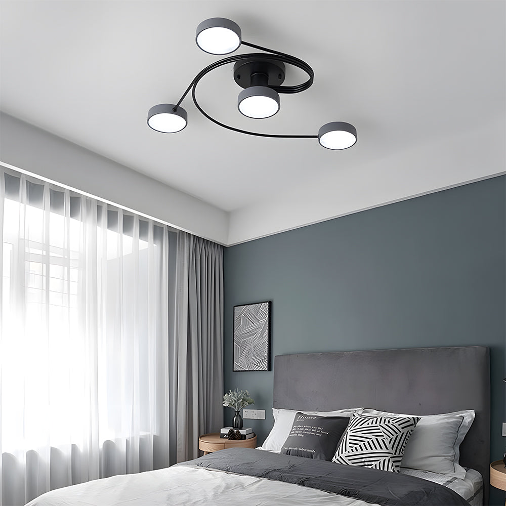 モダンなフラッシュマウントシャンデリア北欧風天井照明器具