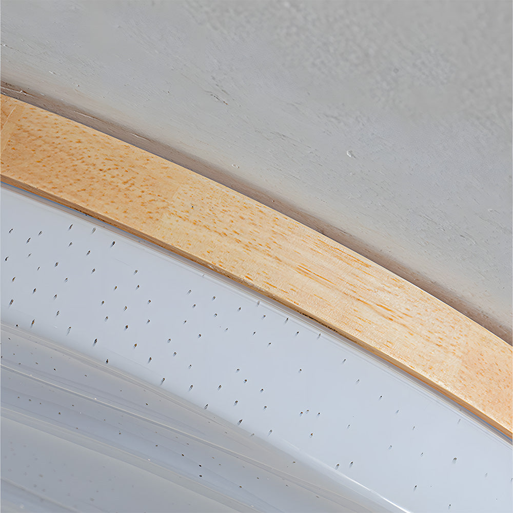 レトロミニマルな木製リビングルームLEDシーリングライト