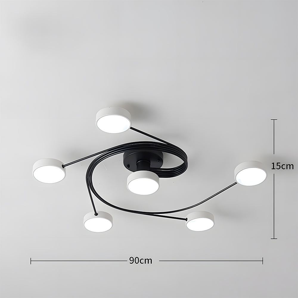 モダンなフラッシュマウントシャンデリア北欧風天井照明器具