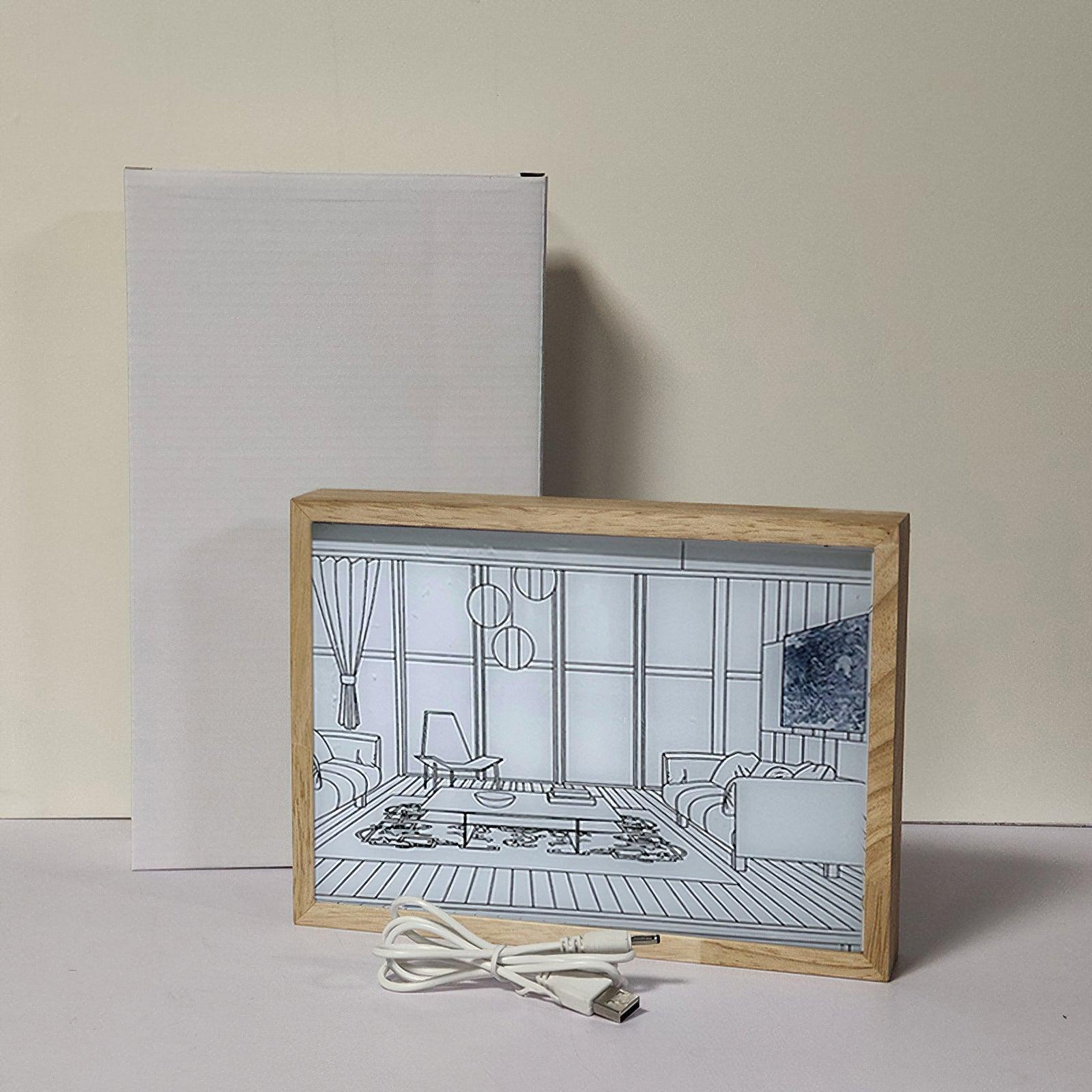 照明付きベッドサイドアートランプ