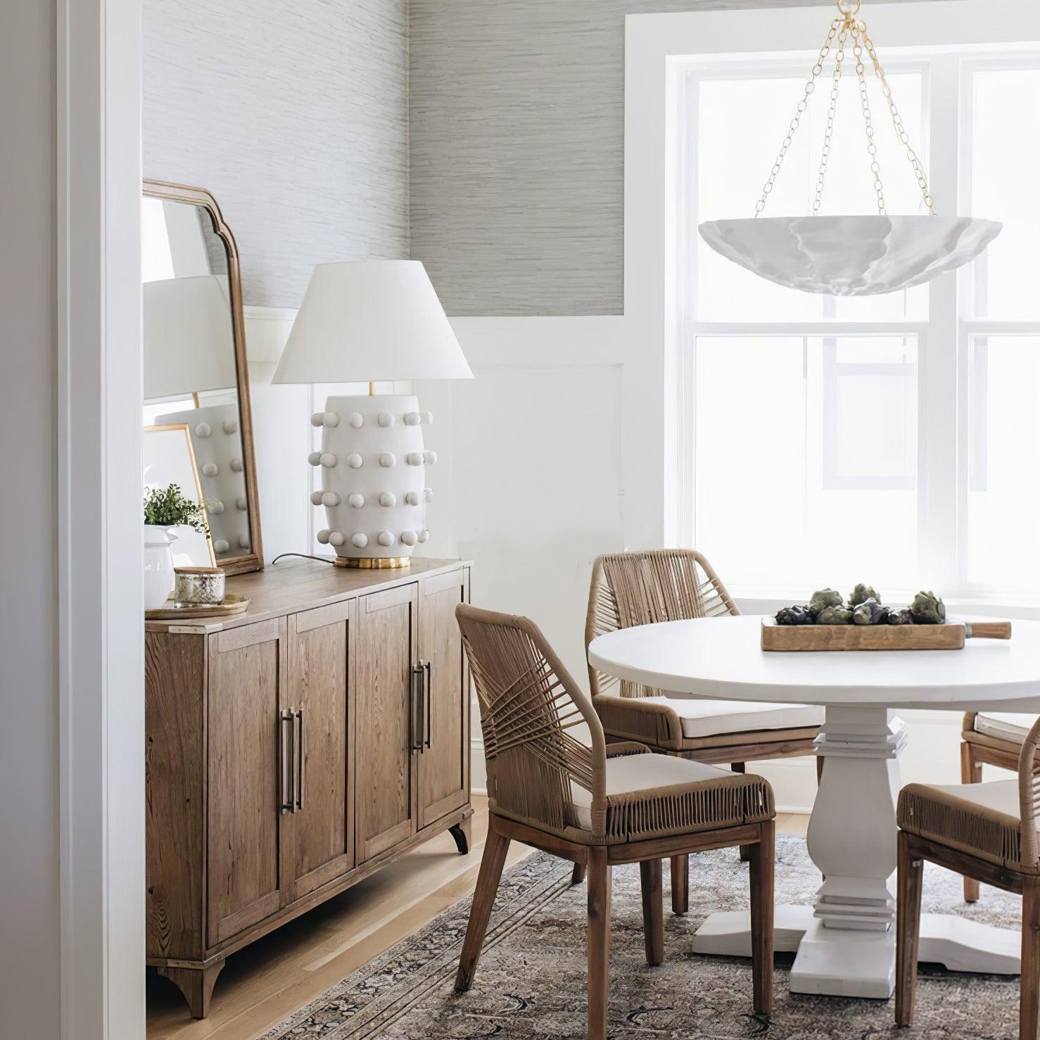 水玉模様の磁器テーブルランプ