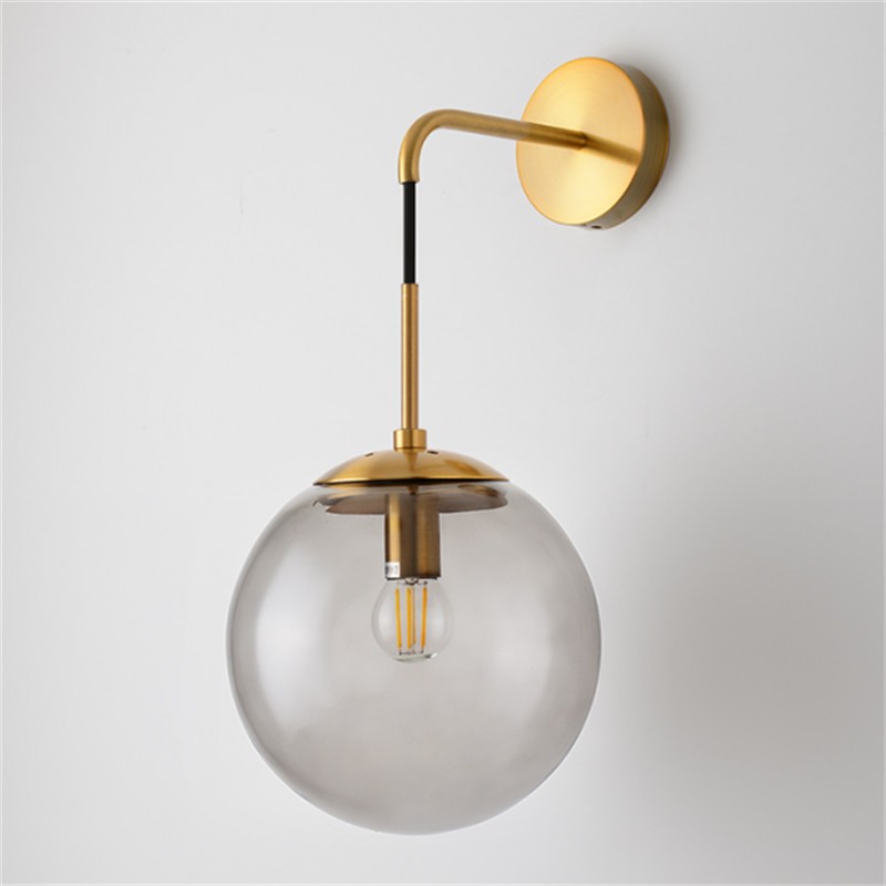 北欧ガラスボールウォールライト