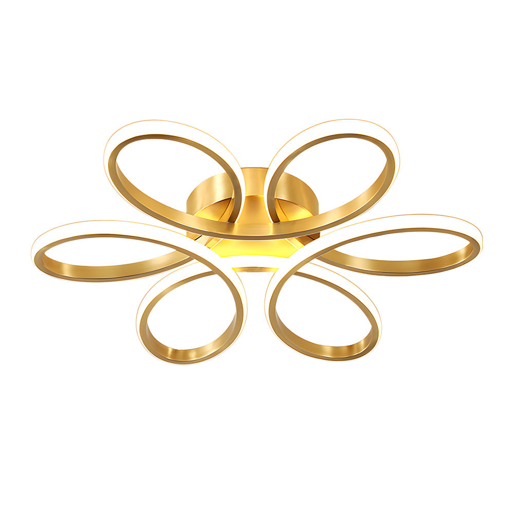 ミニマリストな花びら型メタルLEDリビングルームシーリングライト