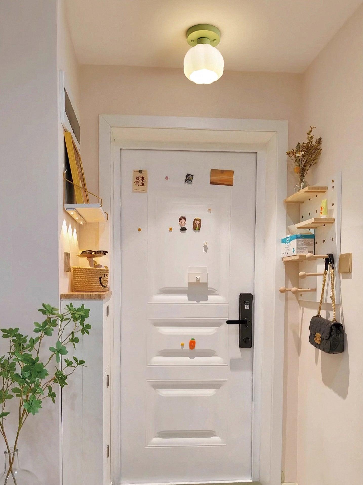 フラワーシェードセミフラッシュマウントライト