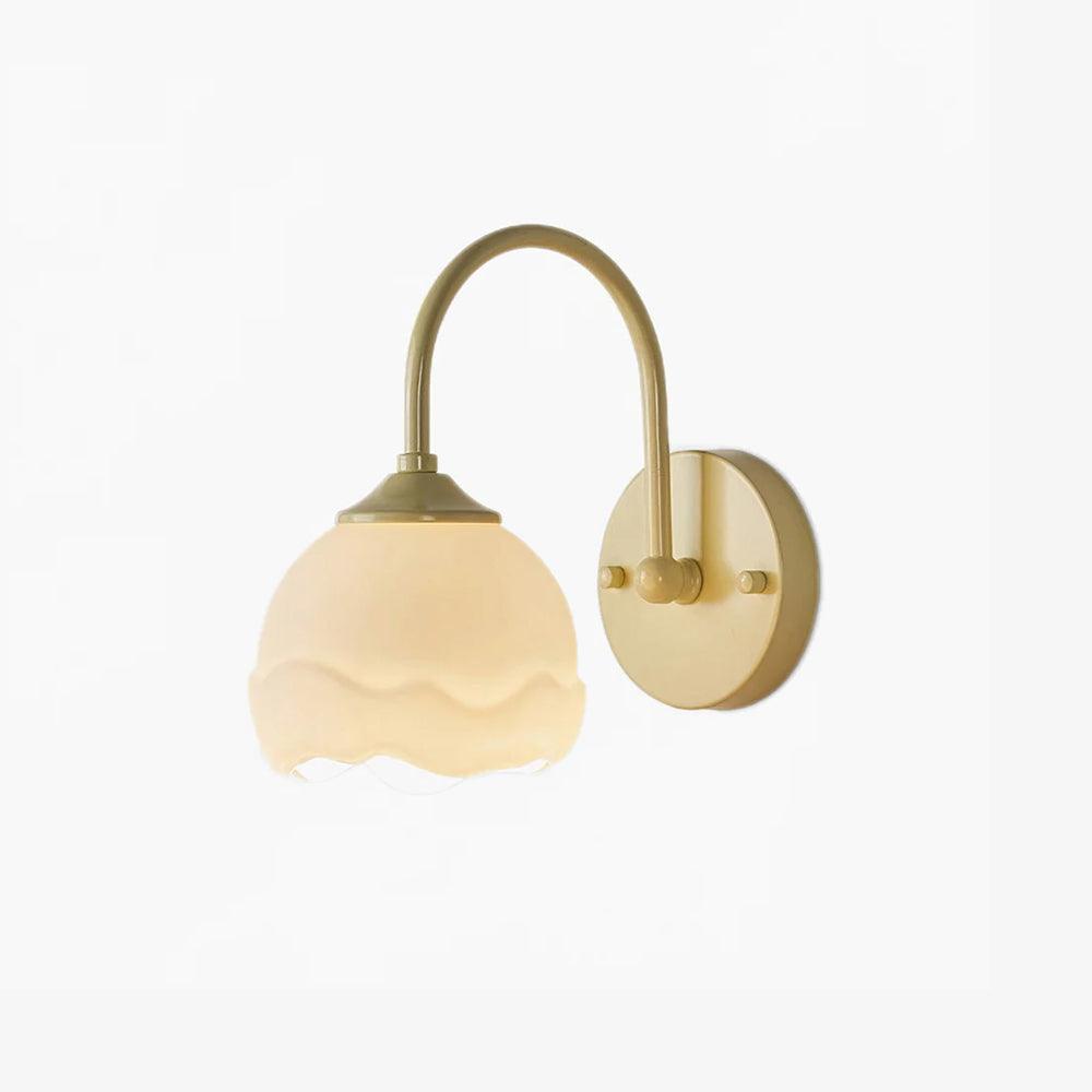 ミルクホワイトフローラルウォールランプ