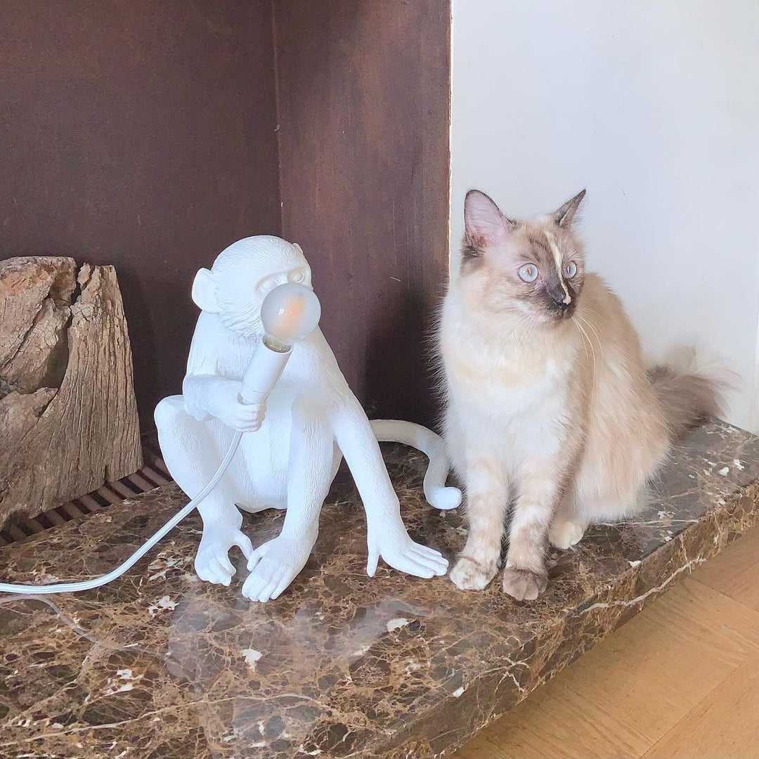 Monkey Resin Table Lamp