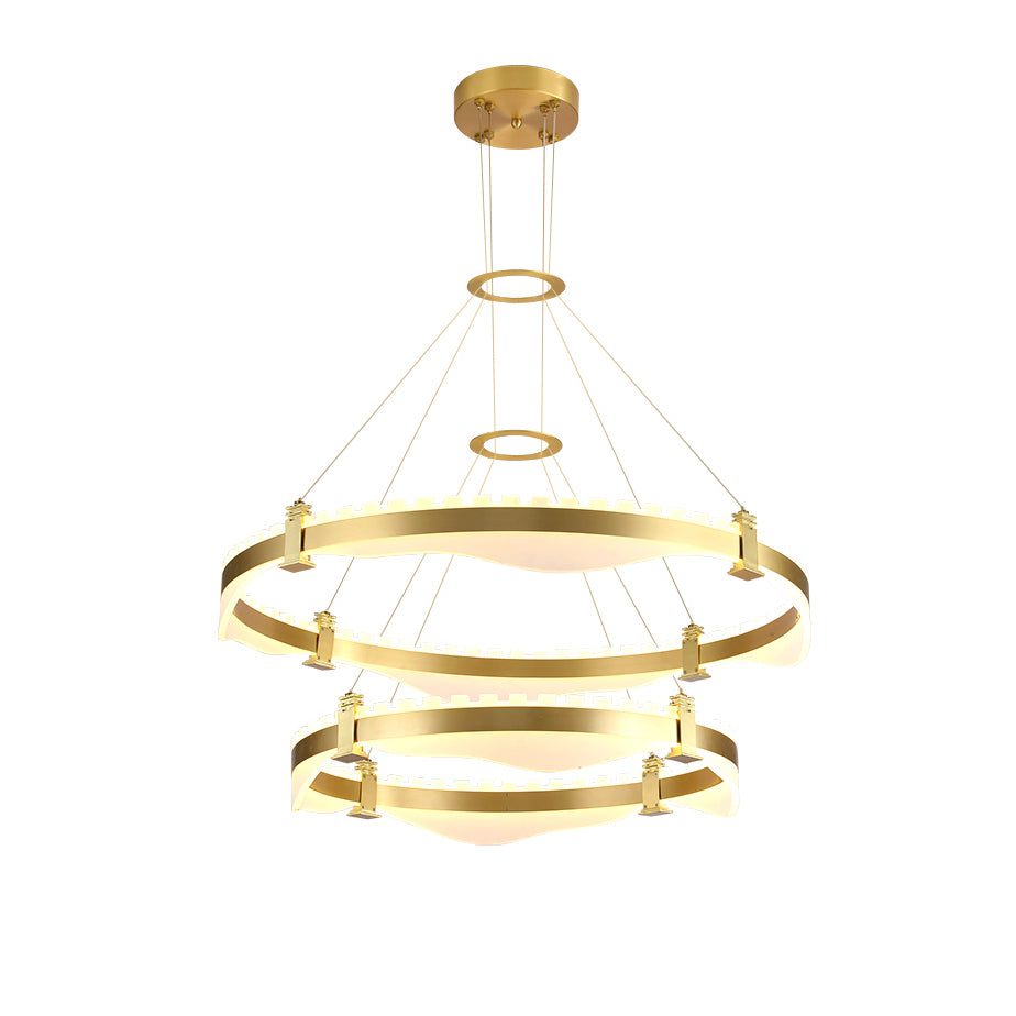 リングメタリックシャンデリア