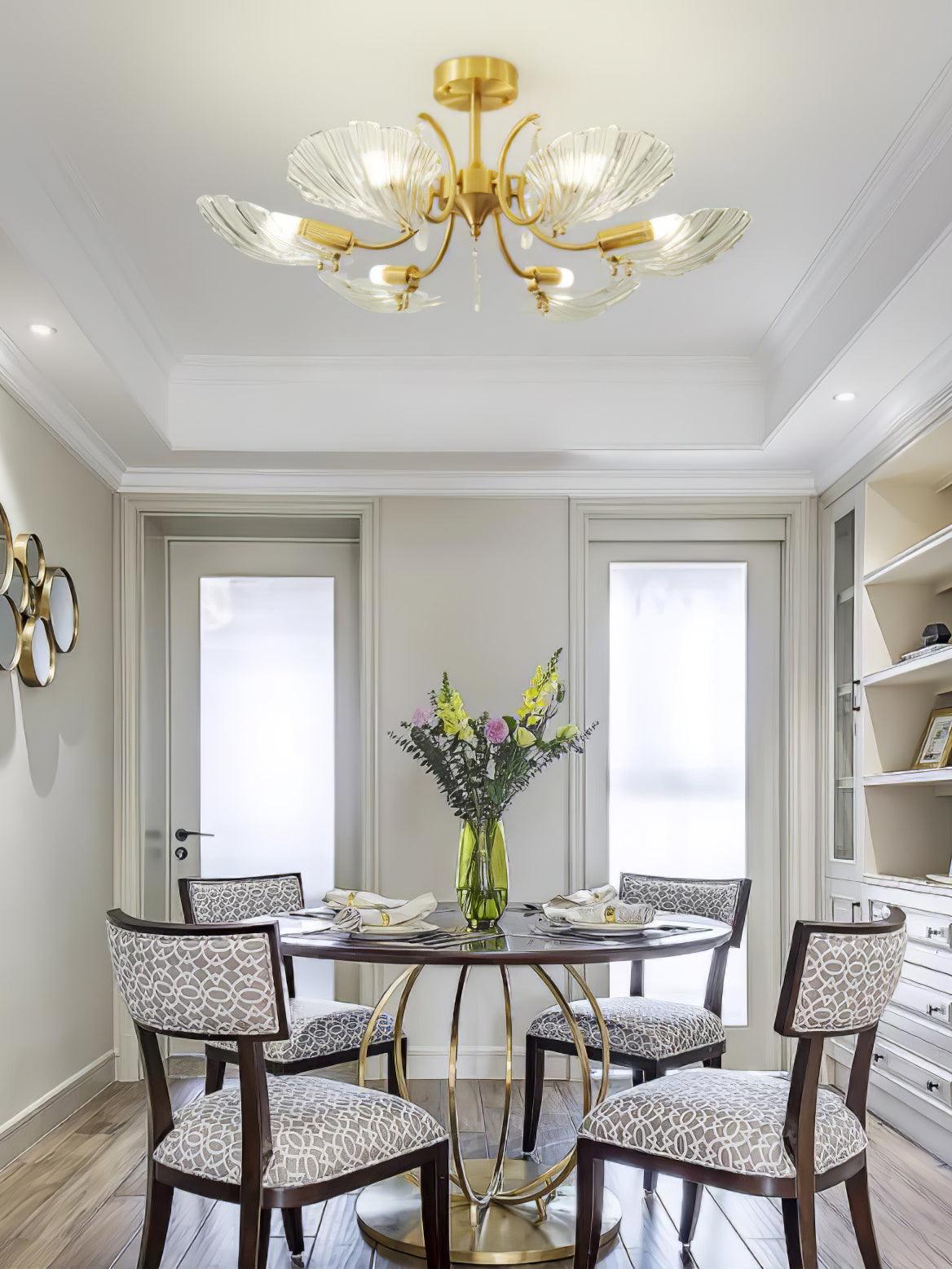 シェル真鍮シーリングランプ