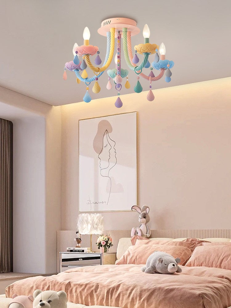 マカロン シャンデリア クリスタル シーリング ランプ