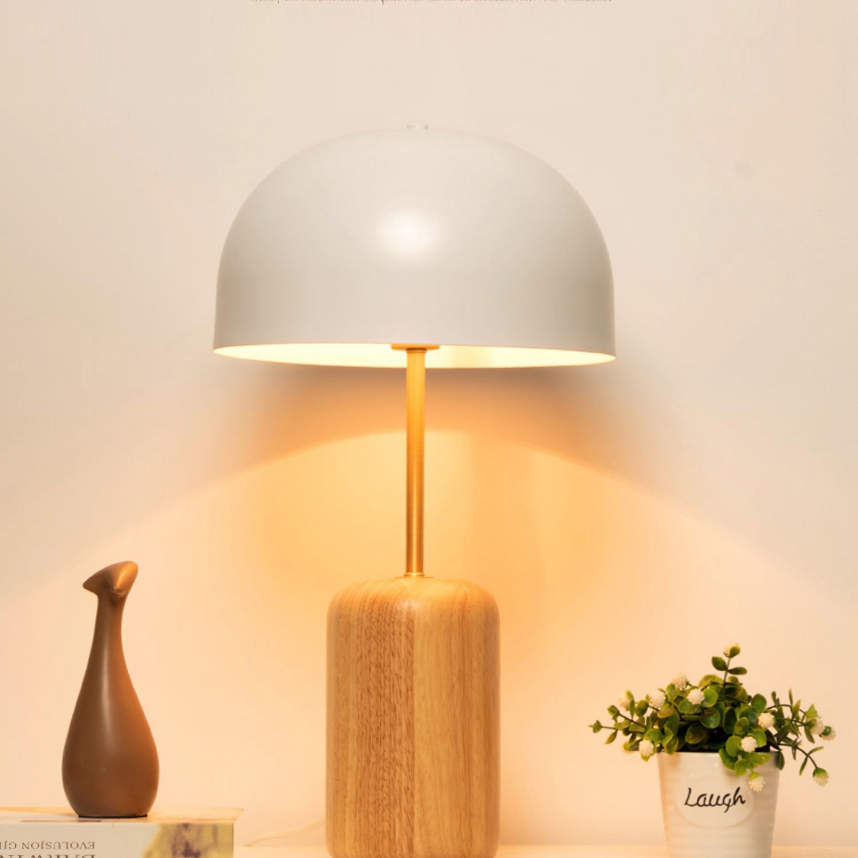 ウッドマッシュルームテーブルランプ