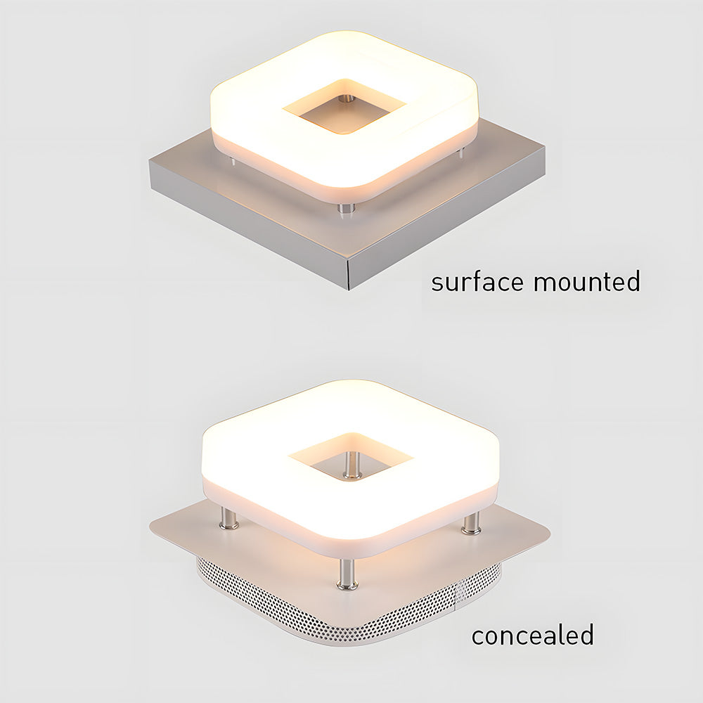 モダンなスクエアアクリルLED廊下天井ライト