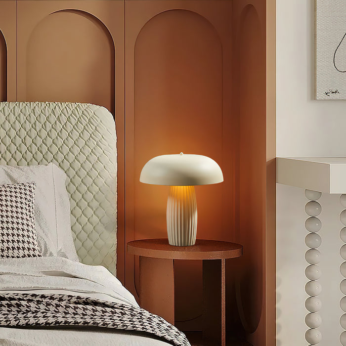 Ribbed Mushroom Table Lamp
