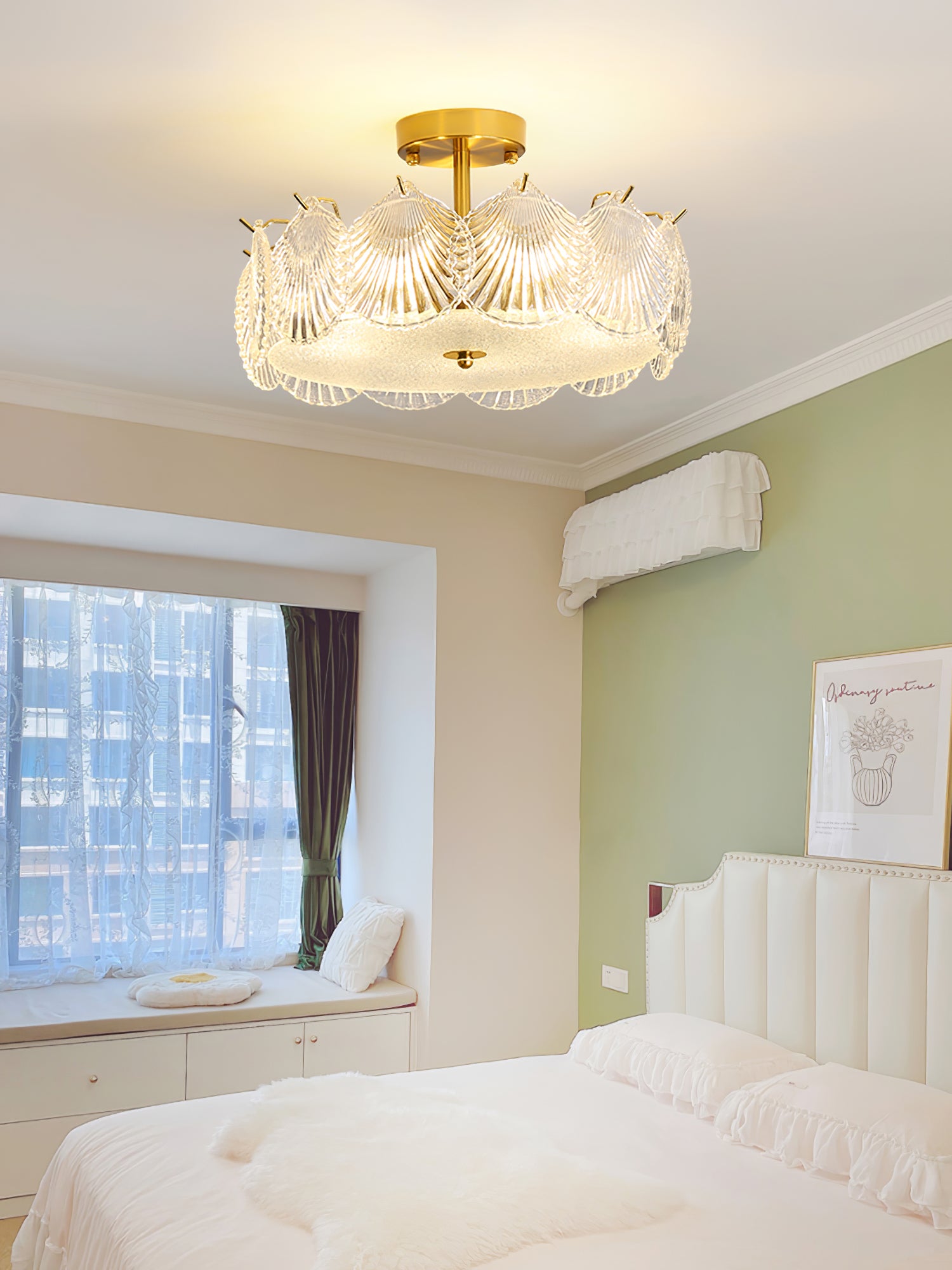 シェルガラスシャンデリア