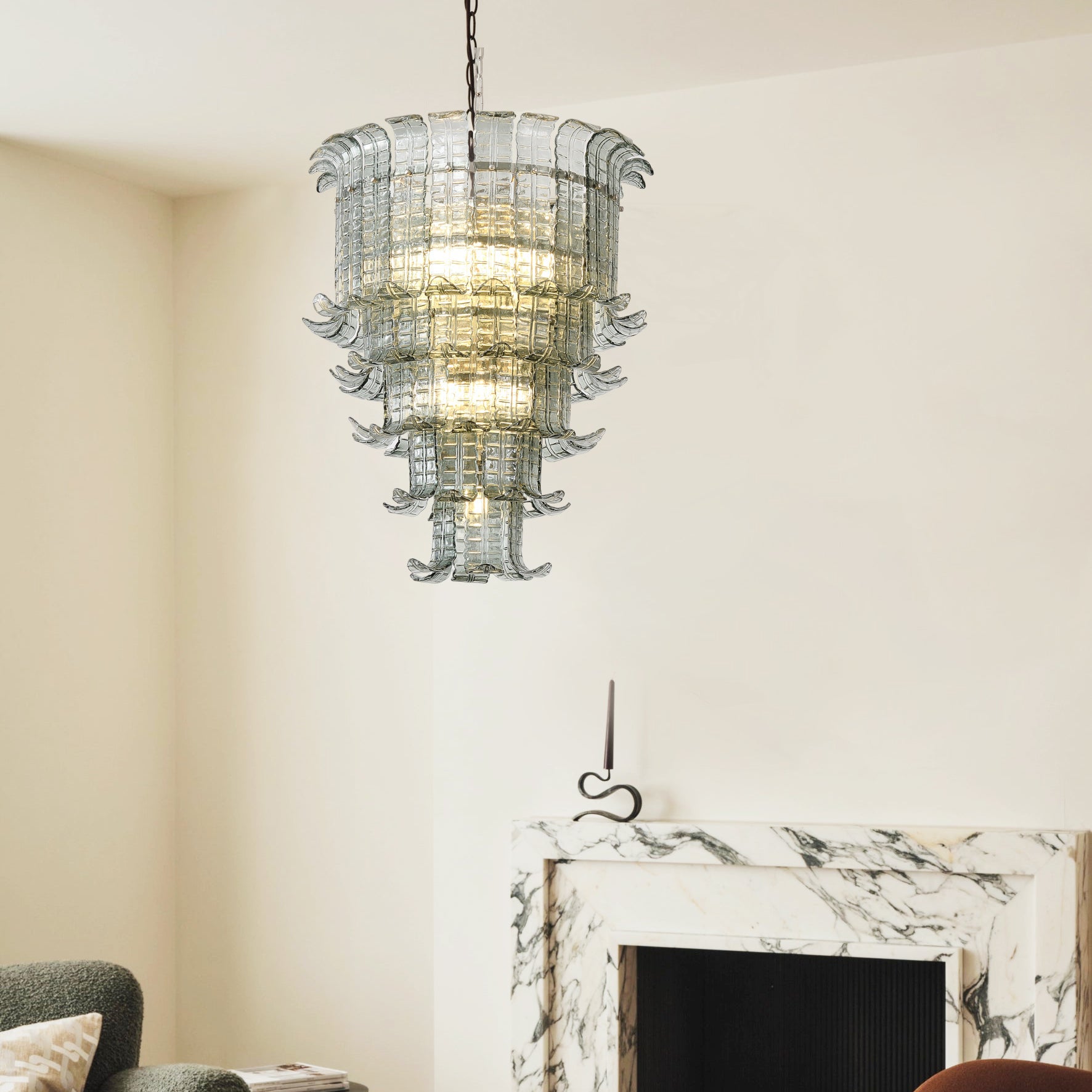 Murano Cascade Glass Chandeliers