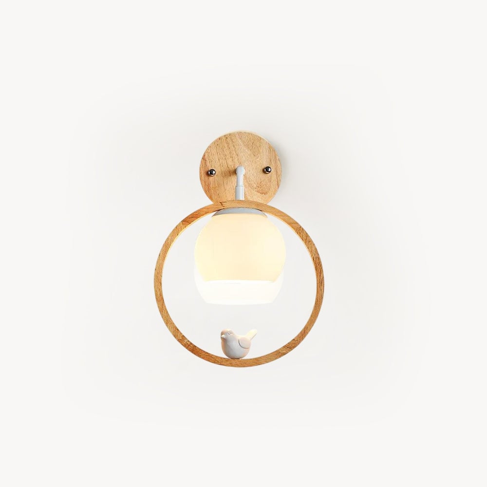 Wood Bird Wall Lamp