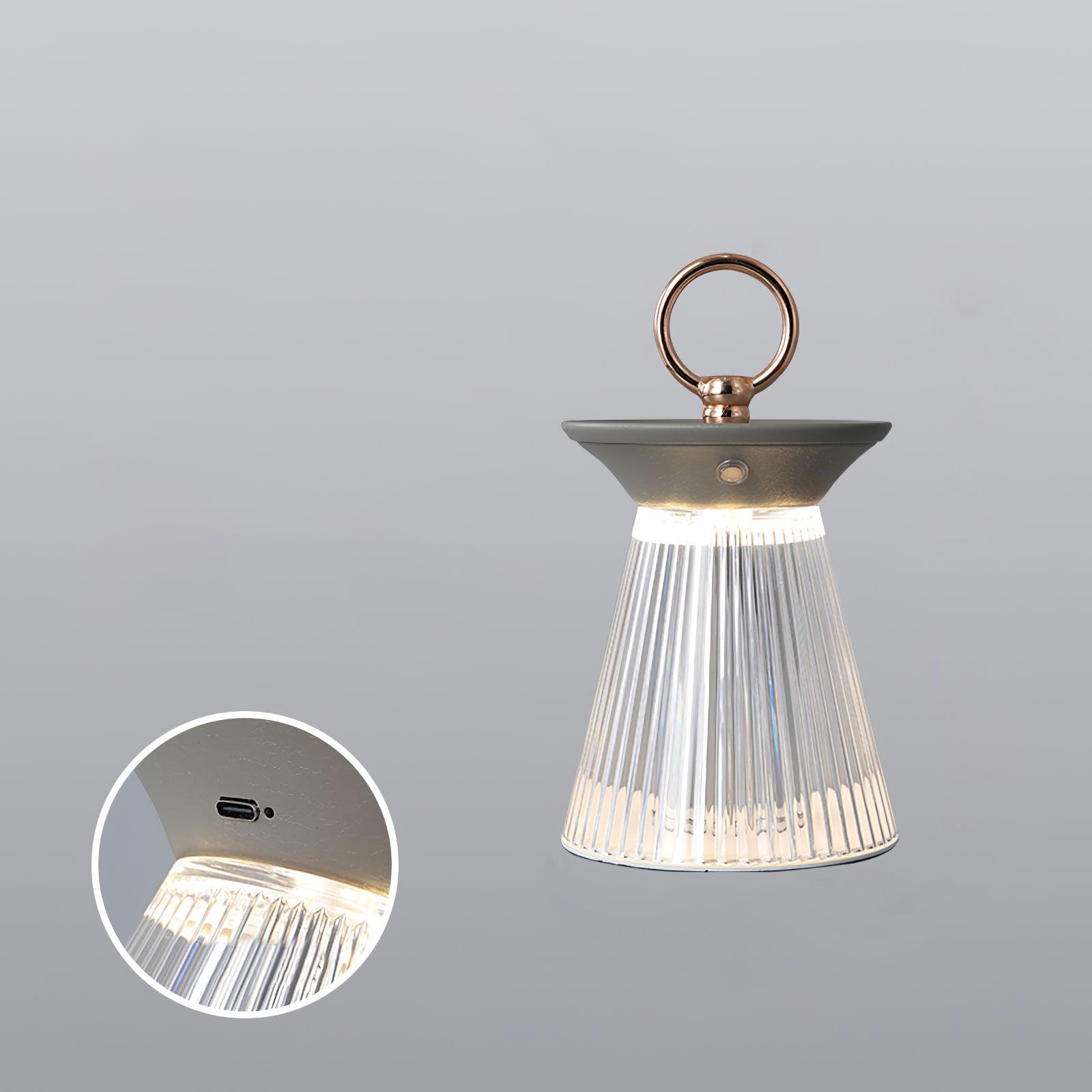 リブ付きアクリル内蔵バッテリーテーブルランプ