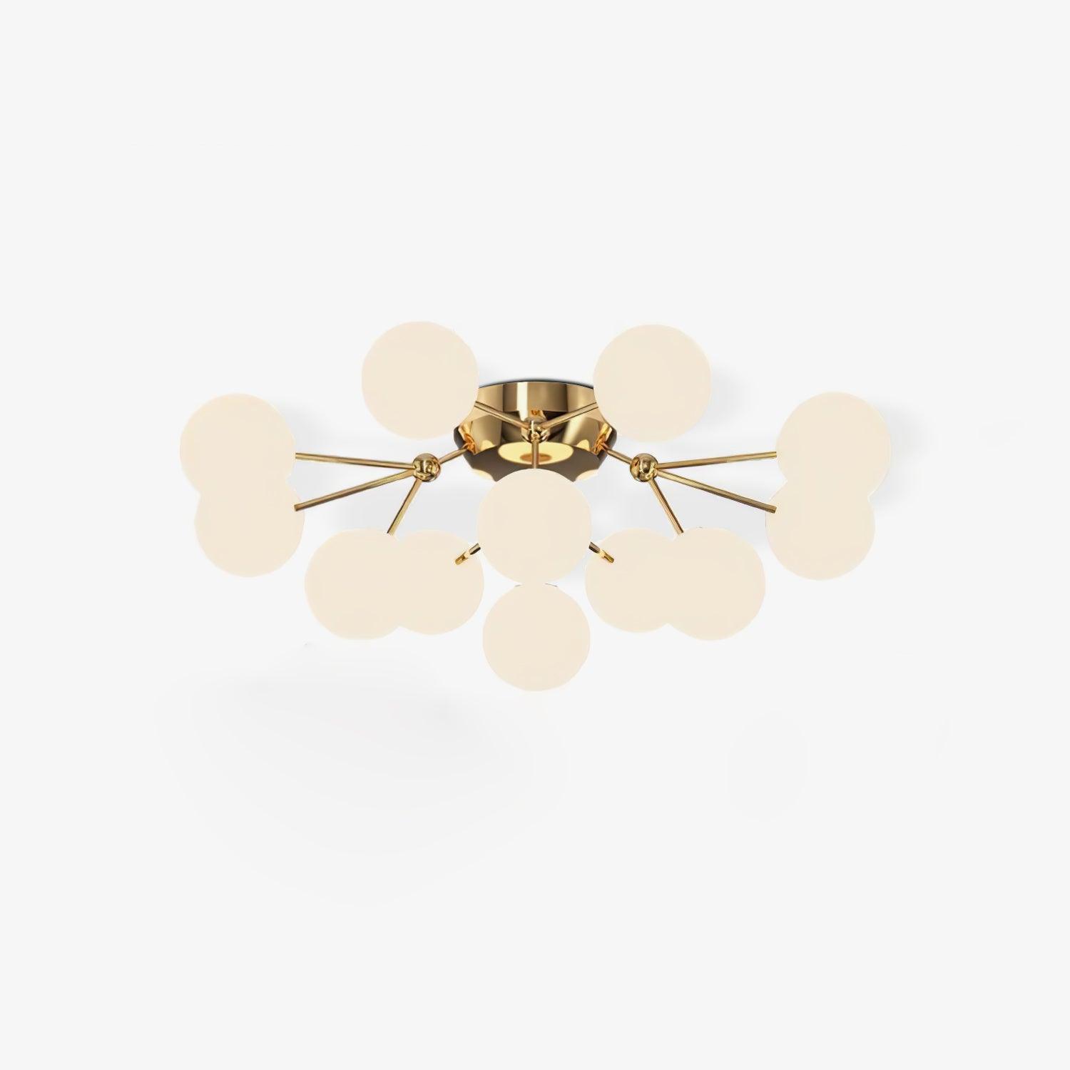 ガラスボールクラスターシーリングランプ