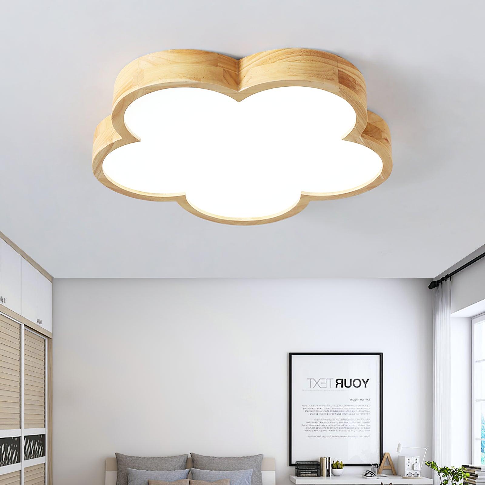 Wooden Flowers Ceiling Lamp
