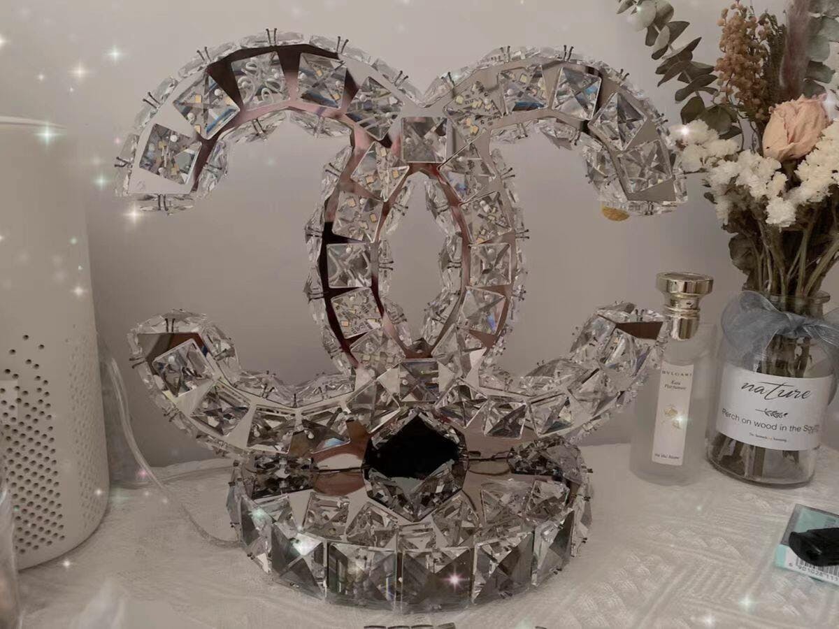 ステンレススチールクリスタルテーブルランプ