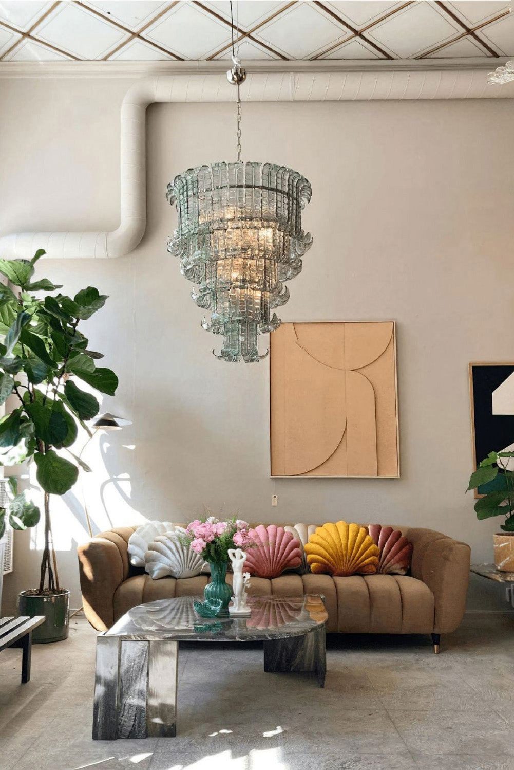 ムラーノカスケードガラスシャンデリア