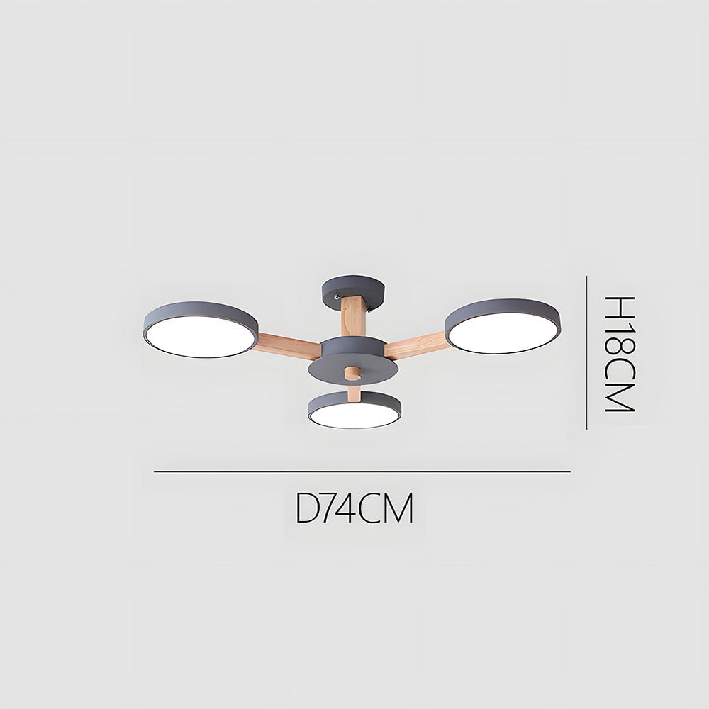 北欧風マルチラウンドLEDリビングルームシーリングライト