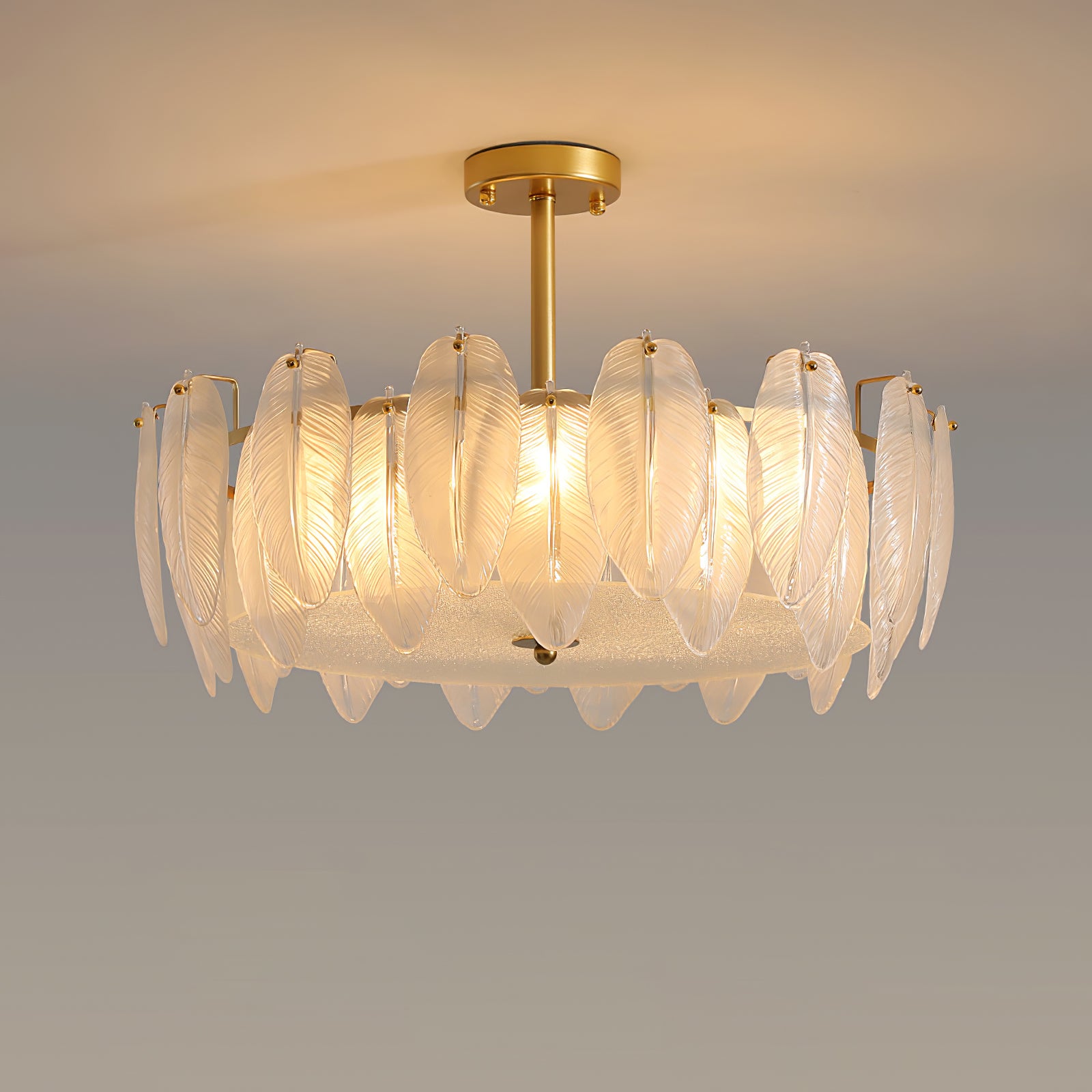 Glass Feather Chandeliers